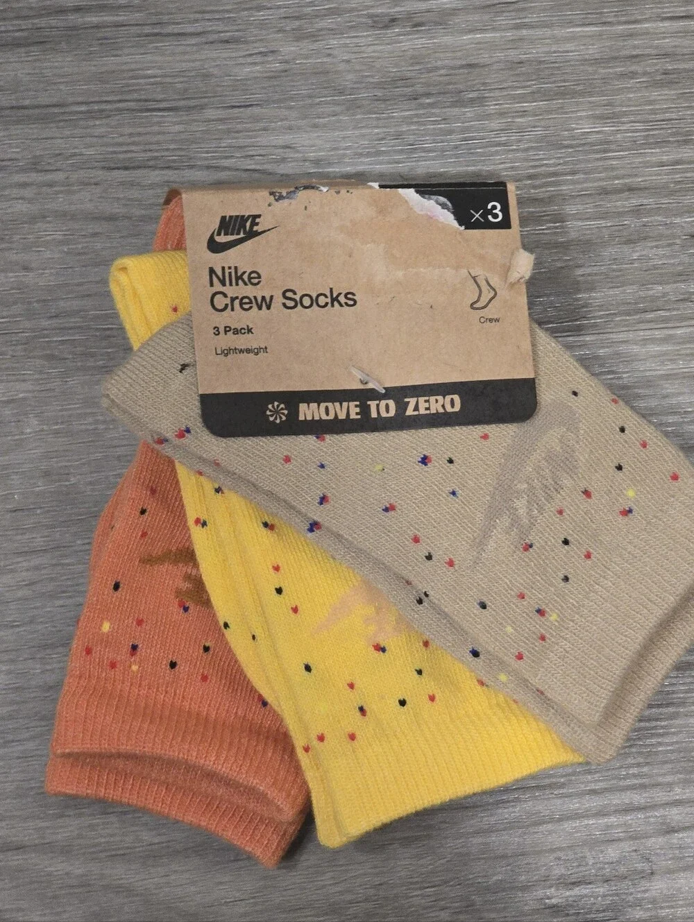 Nike 3-Pack Lightweight Speckle Crew Socks- Multi-Color